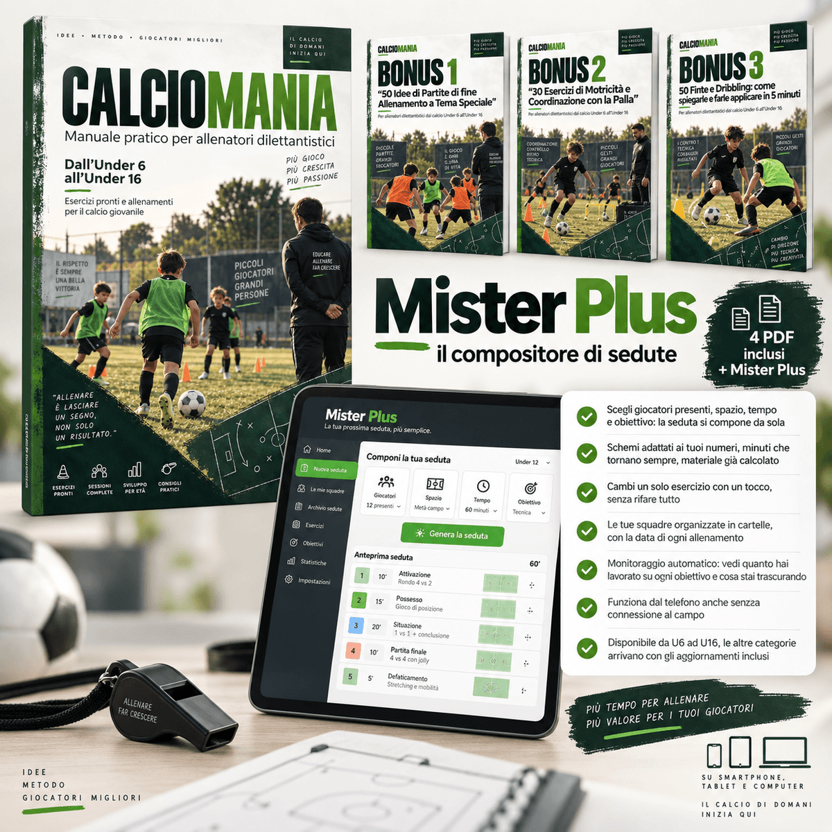 CALCIOMANIA - PACCHETTO COMPLETO CON MISTER PLUS